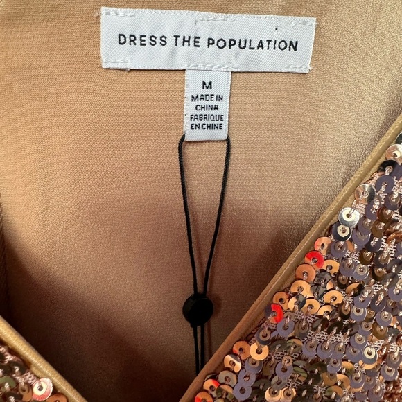 NWT Dress The Population Charlie Sequin Jumpsuit in Soft Gold Multi Size Medium - Picture 9 of 12